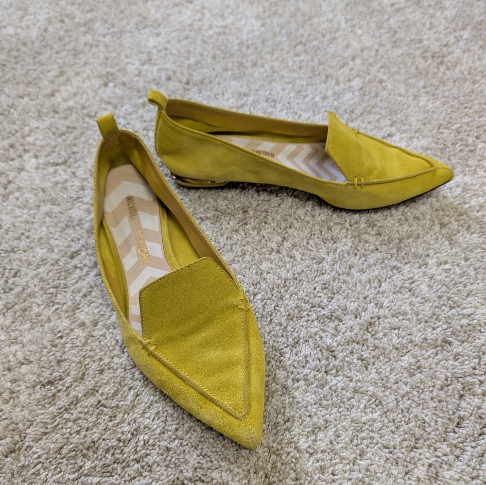 Nicolas Kirkwood Yellow Suede Beya Women's Loafers - 6.5 - EUC